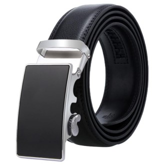 Dandali Casual Men Automatic Buckle Belt Business Soft Leather Pants Band, Length (cm): One Size 110-125cm(ZD-34)