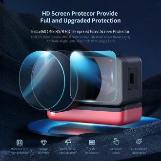 For Insta360 One RS / R Host+4K Wide Angle 1set aMagisn Tempered Film Screen Protector