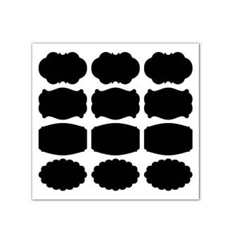 50 Sets Erasable Waterproof Removable Bottle Can PVC Blackboard Sticker 12PCS/Set  155x145mm