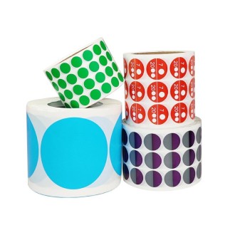 Color High-Viscosity Coated Paper Sticker Round Sticker,Random Color Delivery, Size: Diameter 15mm