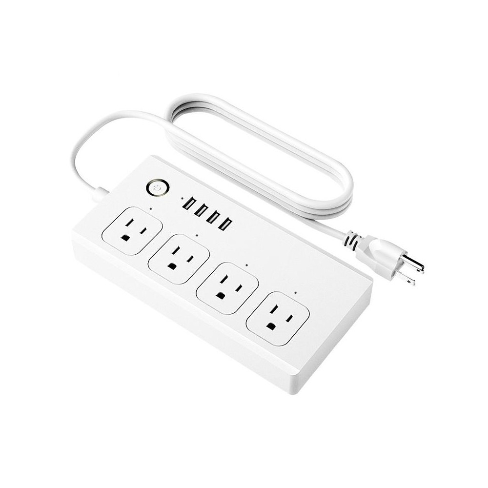 ZigBee 10A SM-SO301-U 2500W 4 Holes + 4 USB Smart Power Strip, US Plug(White)