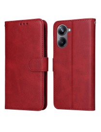 For Realme 10 Pro 5G Classic Calf Texture Flip Leather Phone Case(Red)