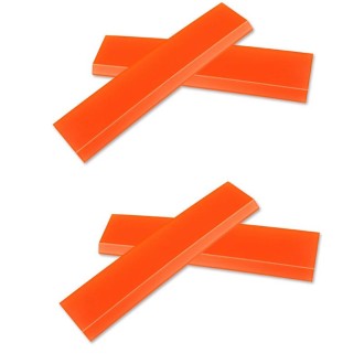 4pcs Car Cleaning Glass Water Film Soft Rubber Scraper, Color: Long Orange