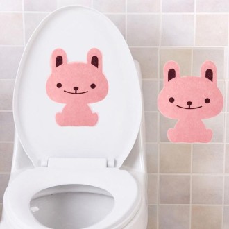 Cartoon Animal Bathroom Thickened Felt Toilet Deodorant Stickers(Rabbit)