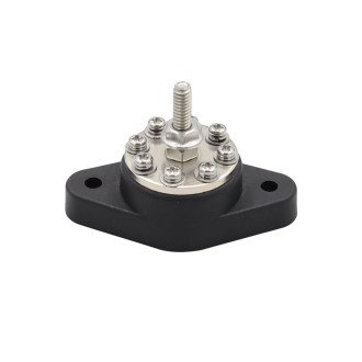 1/4 inch M6 RV Yacht 8-way Terminal Stud with 2 M5x20 Screws(Black)