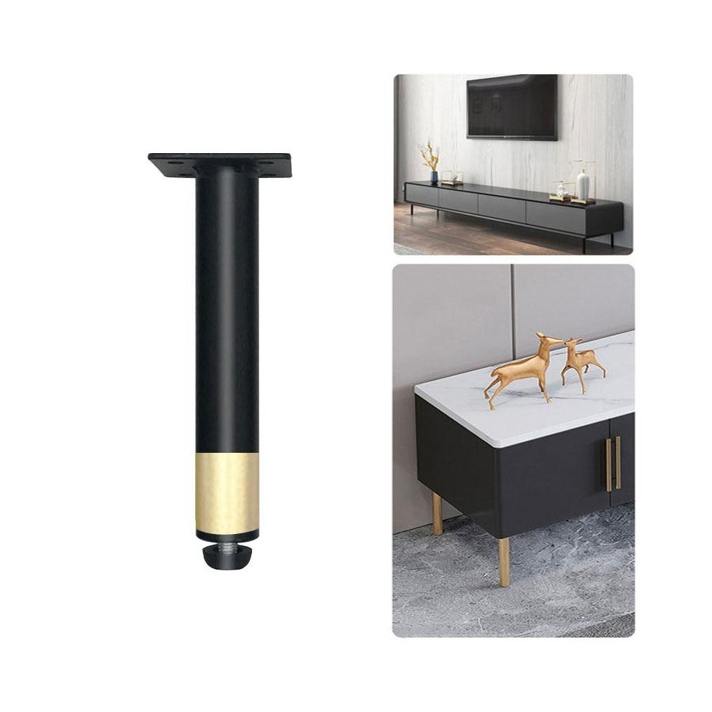 Metal Furniture Support Legs with Adjustment Pad, Height: 12.5cm(Black Gold)