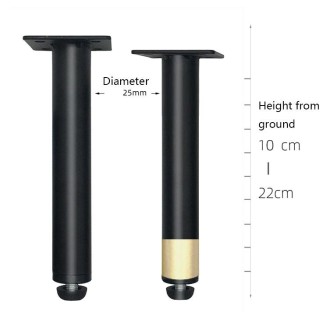 Metal Furniture Support Legs with Adjustment Pad, Height: 12.5cm(Black Gold)