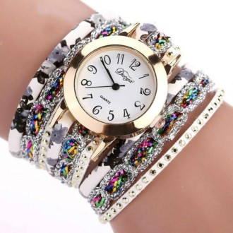 Douya D048 National Style Circle Bracelet Quartz Watch(white)