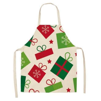 Fabric Linen Cleaning Apron Christmas Party Decoration Apron, Size: 68x55cm(WQ-001501)