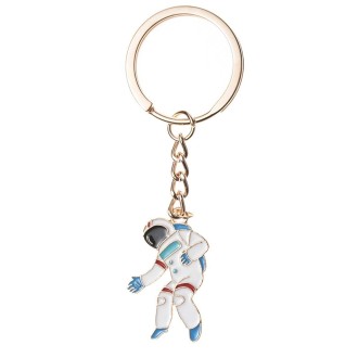 5 PCS Drip Oil Round Keychain Key Ring Bag Pendant(Astronauts)