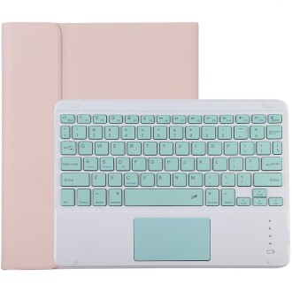 TG-102BC Detachable Bluetooth Green Keyboard + Microfiber Leather Tablet Case for iPad 10.2 inch / iPad Air (2019), with Touch P