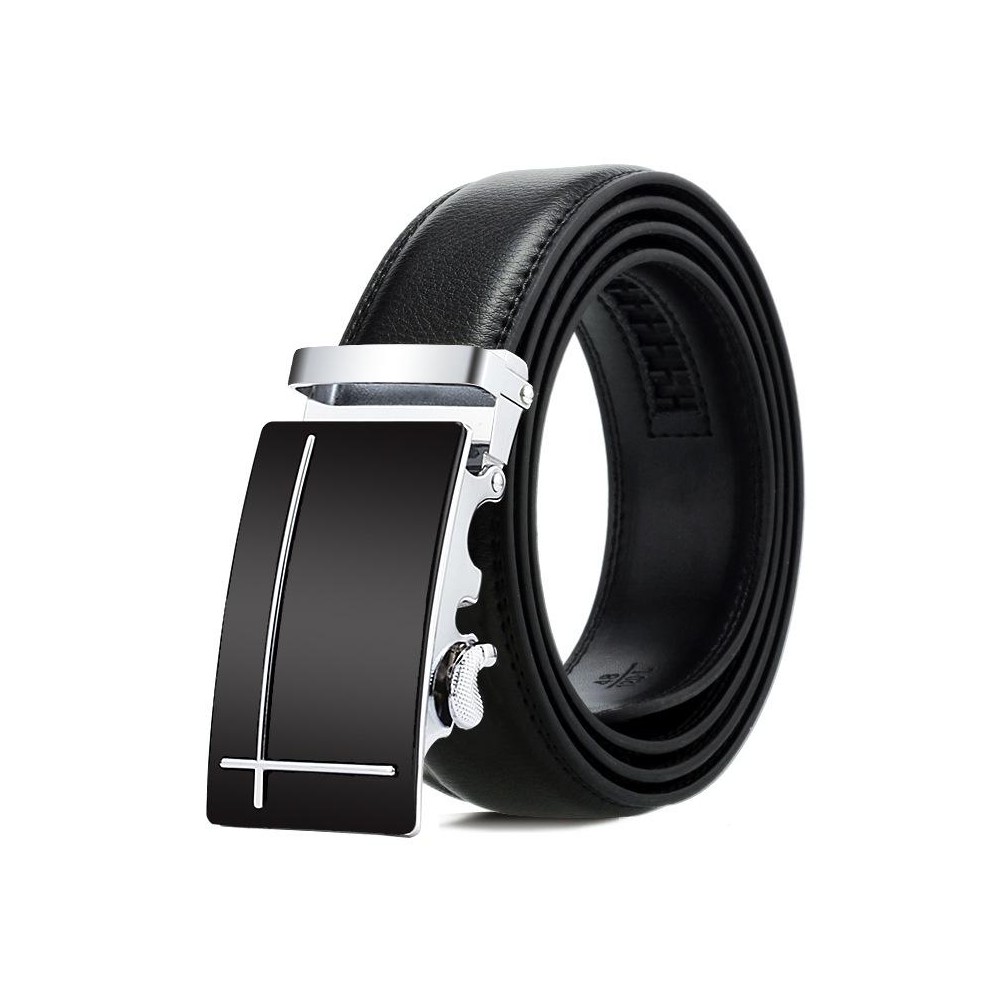 Dandali Casual Men Automatic Buckle Belt Business Soft Leather Pants Band, Length (cm): One Size 110-125cm(ZD-28)