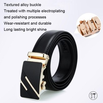 Dandali Casual Men Automatic Buckle Belt Business Soft Leather Pants Band, Length (cm): One Size 110-125cm(ZD-28)