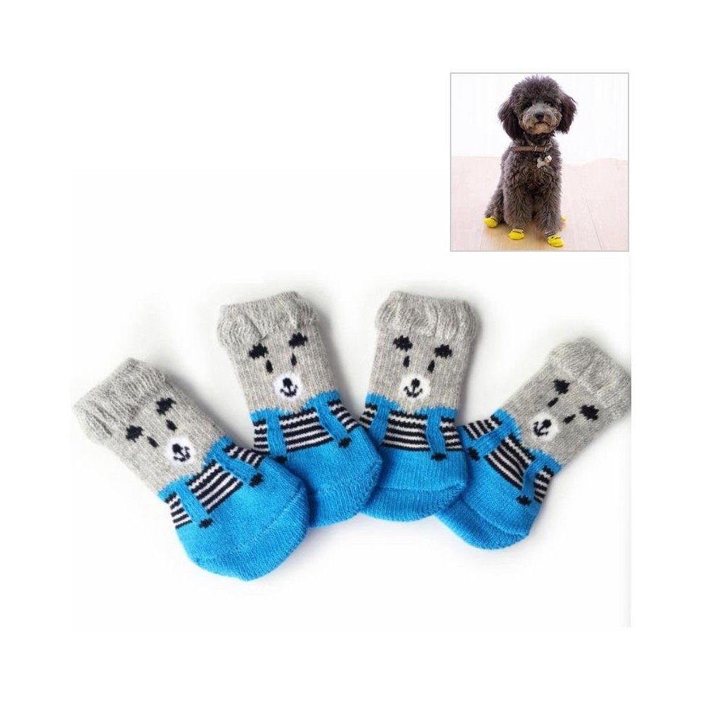 2 Pairs Cute Puppy Dogs Pet Knitted Anti-slip Socks, Size:M (Bear)