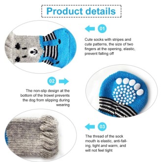 2 Pairs Cute Puppy Dogs Pet Knitted Anti-slip Socks, Size:M (Bear)