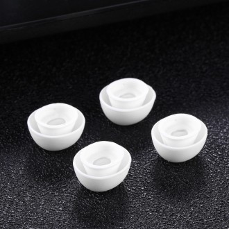 2 Pairs Soft Silicone Ear Caps with Net for AirPods Earphones, Size:S