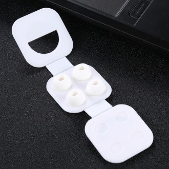 2 Pairs Soft Silicone Ear Caps with Net for AirPods Earphones, Size:S