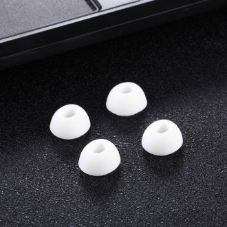 2 Pairs Soft Silicone Ear Caps with Net for AirPods Earphones, Size:M