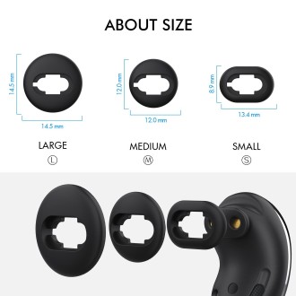 For Samsung Galaxy Buds Live AhaStyle PT132 S+M+L Silicone Earbud(Black)