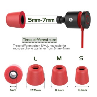 6 Pairs New Bee NB-M1 Slow Rebound Memory Foam Ear Caps with Storage Box, Suitable for 5mm-7mm Earphone Plugs(Red)