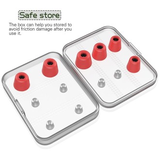 6 Pairs New Bee NB-M1 Slow Rebound Memory Foam Ear Caps with Storage Box, Suitable for 5mm-7mm Earphone Plugs(Red)