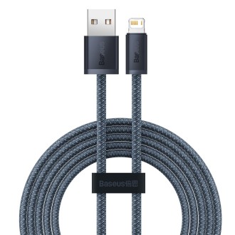 Baseus CALD000516 Dynamic Series 2.4A USB to 8 Pin Fast Charging Data Cable, Cable Length:2m(Dark Grey Blue)