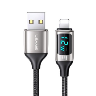 USAMS US-SJ543 U78 8 Pin Aluminum Alloy Digital Display Charging Data Cable, Length: 1.2m (White)