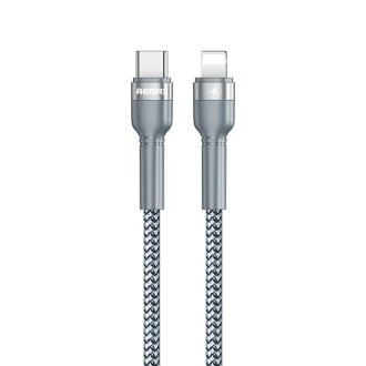 REMAX RC-171 Jany Series 1m PD20W USB to 8 Pin Aluminum Alloy Braid Fast Charging Data Cable (Silver)