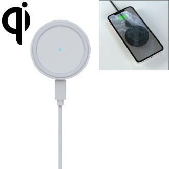 JJT-963 15W QI Standard Round Magsafe Wireless Fast Charge Charger (White)