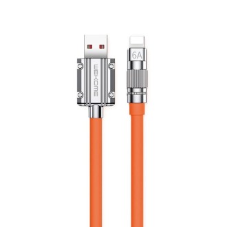 WK WDC-186 Qjie Series 6A USB to 8 Pin Ultra-fast Charging Data Cable, Length: 1m (Orange)