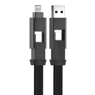 ENKAY ENK-CB134 4-in-1 60W USB-A / Type-C to 8 Pin / Type-C Nylon Braided Magnetic Fast Charging Data Cable, Cable Length:0.15m