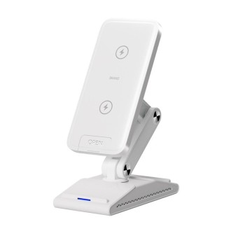 3-In-1 15W Portable Folding Desktop Stand Mobile Phone Wireless Charger(White)