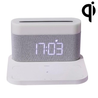 S26 3 in 1 Mobile Phone Wireless Charger with Clock & Night Light(White)