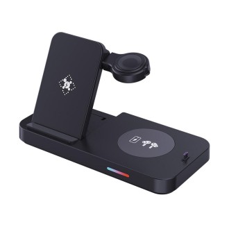 For Samsung Watch Series 3 in 1 15W Fold Wireless Charger Stand(Black)