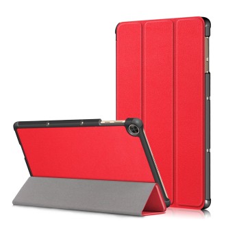 Custer Painted 3-folding Holder Tablet PC Leather Case For Honor Pad 7 10.1inch/X8/X8 Lite(Red)