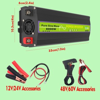 Gurxun 48V-220V 8000W Pure Sine Wave Inverter Car Single Digital Display Voltage Converter