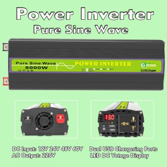 Gurxun 48V-220V 8000W Pure Sine Wave Inverter Car Single Digital Display Voltage Converter