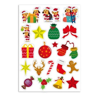 1 Set Christmas Cartoon Illustration Kids Toy Stickers, Size: 148x210mm(P-4)