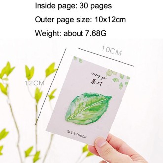 10pcs F073 Cute Small Fresh Leaves Sticky Notes Handbook Decorative Stickers(Gouache)