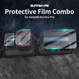 For Insta360 Ace Pro Sunnylife 3 in 1 Rear & Front Screen Lens Explosion proof Film(2 Sets)