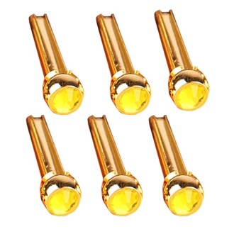 6PCS Guitar Dipping Pure Copper Citrimine Guitar Caps, Style: Crystal Head (Yellow)