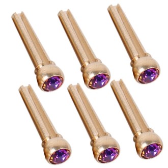 6PCS Guitar Dipping Pure Copper Citrimine Guitar Caps, Style: Big Diamond (Purple)