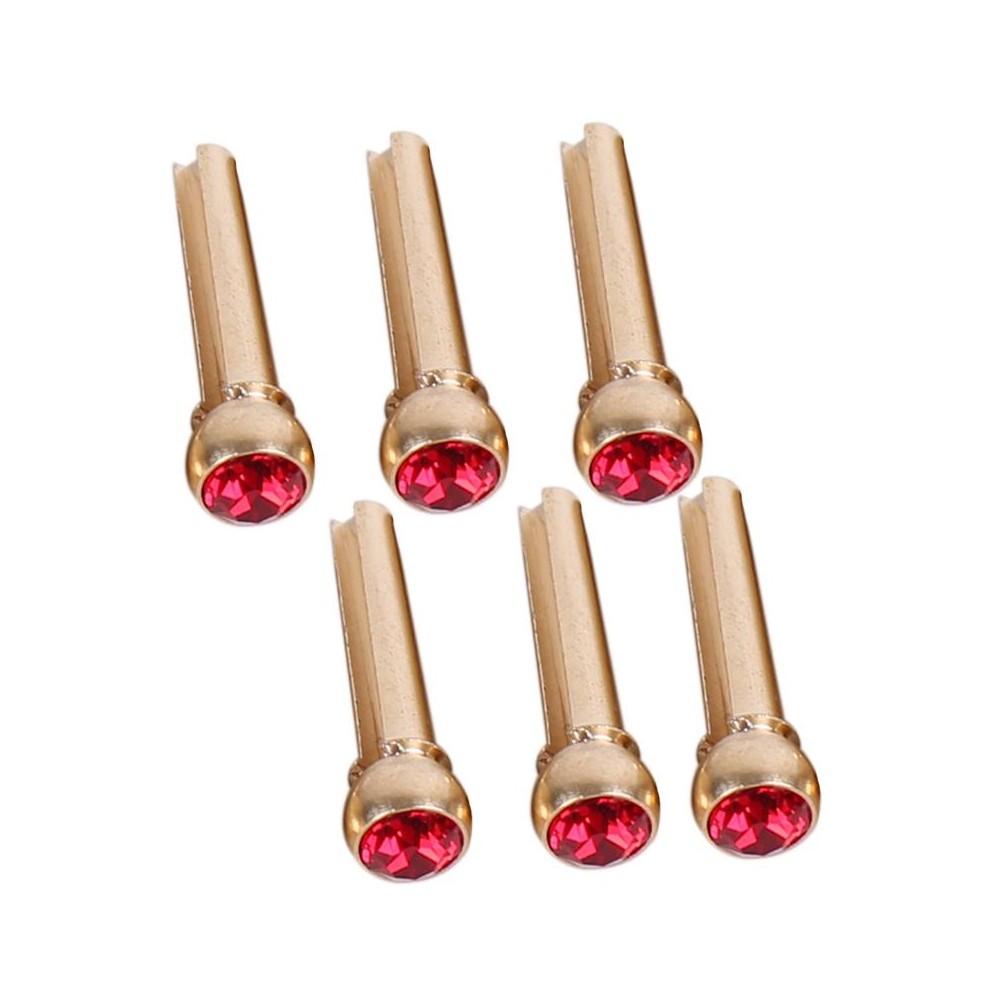 6PCS Guitar Dipping Pure Copper Citrimine Guitar Caps, Style: Big Diamond (Red)