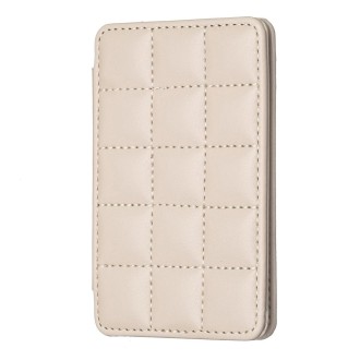 BFK01 Grid Pattern Card Bag Mobile Phone Back Sticker(Beige)