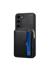 For Samsung Galaxy S22 5G Zipper Card Slot Phone Case(Black)
