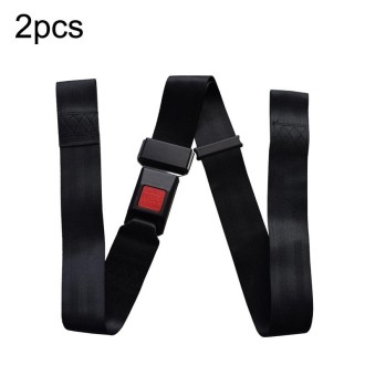 2pcs B7 Free Installation Motorcycle / Stretcher / Electric Wheelchair Seat Belt(Black)