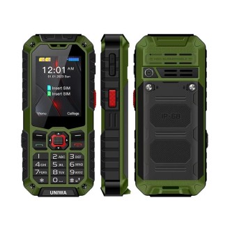 UNIWA S9 Rugged Phone, 2.4 inch UNISOC TIGER T117, 3000mAh Battery, 21 Keys, Network: 4G(Green)