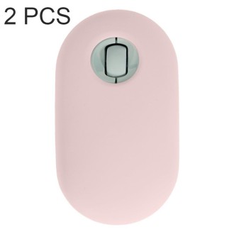 2 PCS Silicone Dustproof Wireless Mouse Protective Case For Logitech Pebble(Pink)