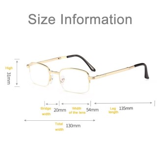 Folding Anti Blue-ray Presbyopic Reading Glasses with Case & Cleaning Cloth, +4.00D(Gold)