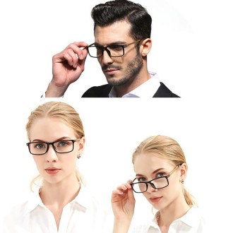 Black Frame Spring Hinge Anti Fatigue & Blue-ray Presbyopic Glasses, +4.00D